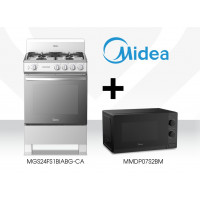Dúo Midea: Cocina a gas 24" + Microondas
