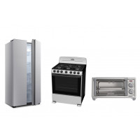 Refrigeradora 16' + Cocina a gas 30" + Horno tostador